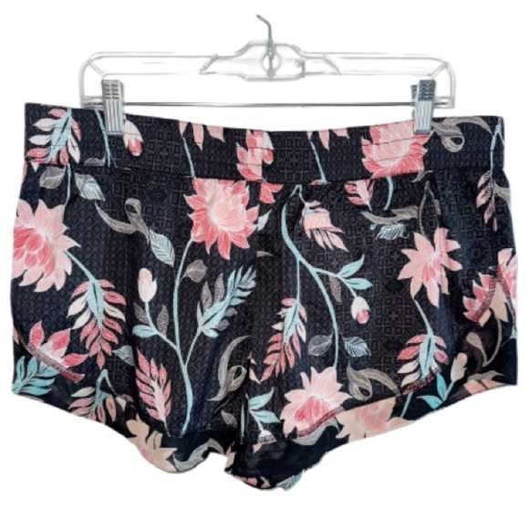 Seafolly Castaway Boardshort Size XL Black/Pink Floral Swim BoardShorts - Picture 2 of 9